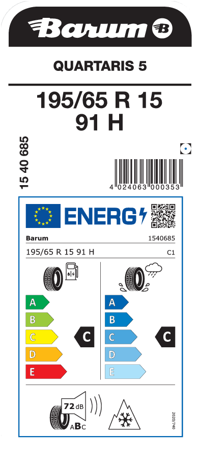 Barum Quartaris 5 195 / 65 R 15 91 H