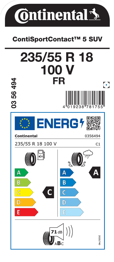 Continental Conti Sport Contact 5 SUV 235 / 55 R 18 100 V