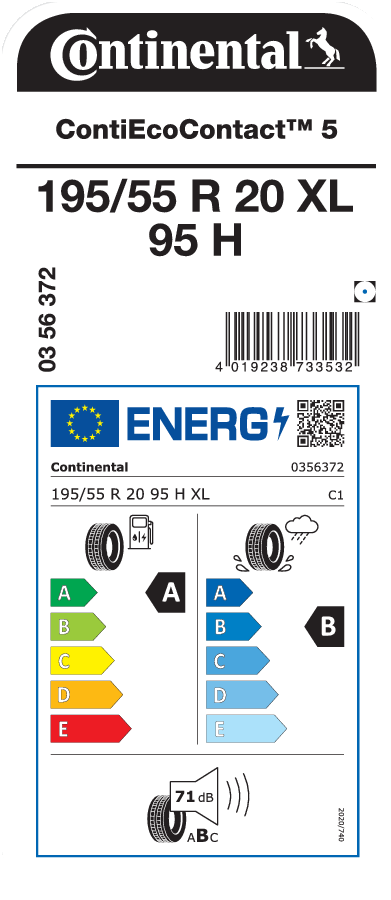 Continental ContiEcoContact 5 195 / 55 R 20 95 H