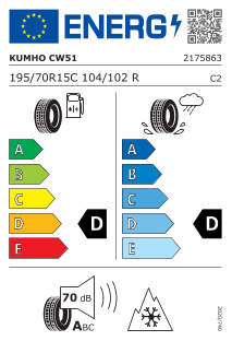 Kumho CW51 Portran 195 / 70 R 15 104 R