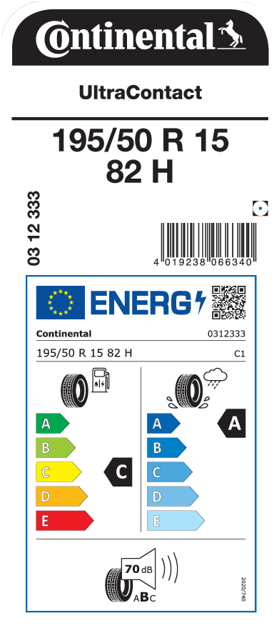 Continental UltraContact 195 / 50 R 15 82 H