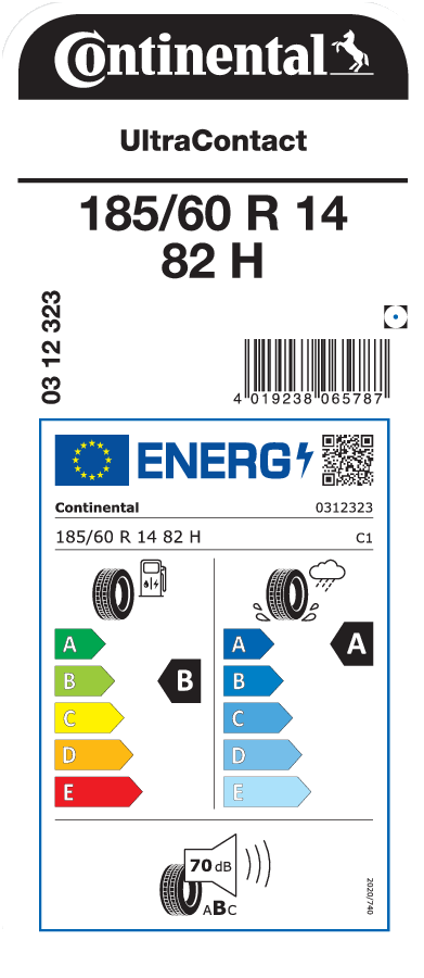 Continental UltraContact 185 / 60 R 14 82 H