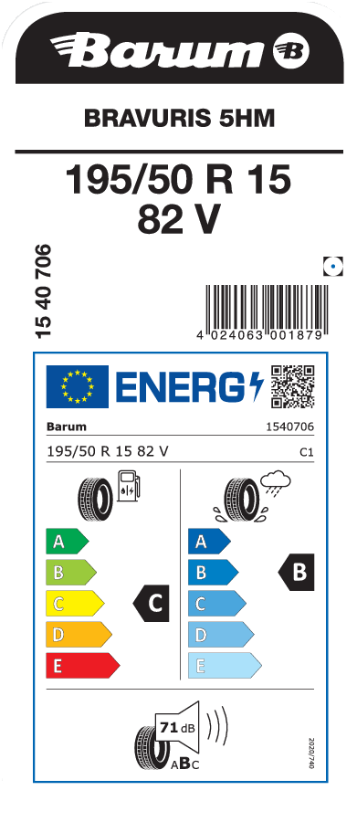 Barum Bravuris 5HM 195 / 50 R 15 82 V