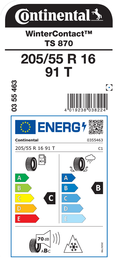 Continental WinterContact TS 870 205 / 55 R 16 91 T