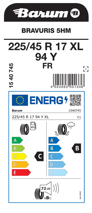 Barum Bravuris 5HM 225 / 45 R 17 94 Y