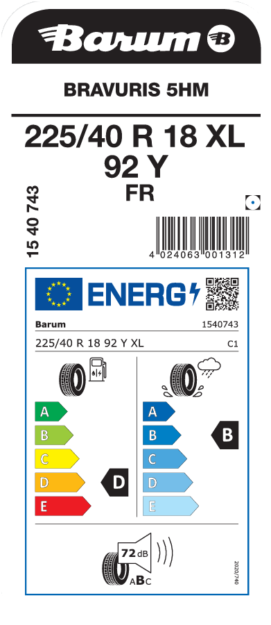 Barum Bravuris 5HM 225 / 40 R 18 92 Y