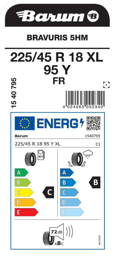 Barum Bravuris 5HM 225 / 45 R 18 95 Y