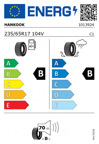 Hankook K117A S1 evo2 235 / 65 R 17 104 V