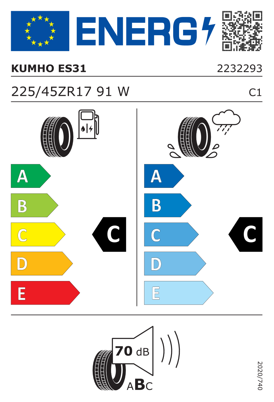 Kumho Ecowing ES31 225 / 45 R 17 91 W