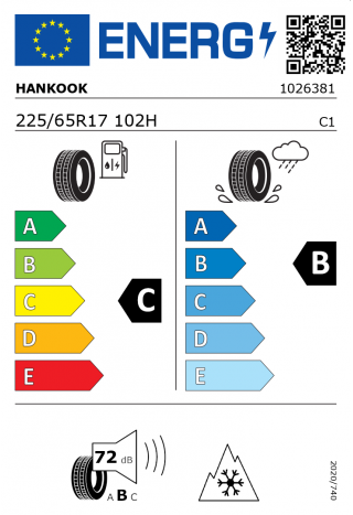 Hankook W330 Winter evo3 225 / 65 R 17 102 H