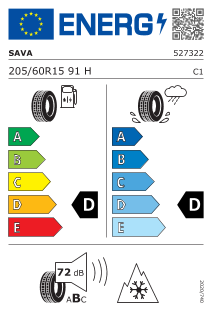 Sava Eskimo S3 plus 205 / 60 R 15 91 H