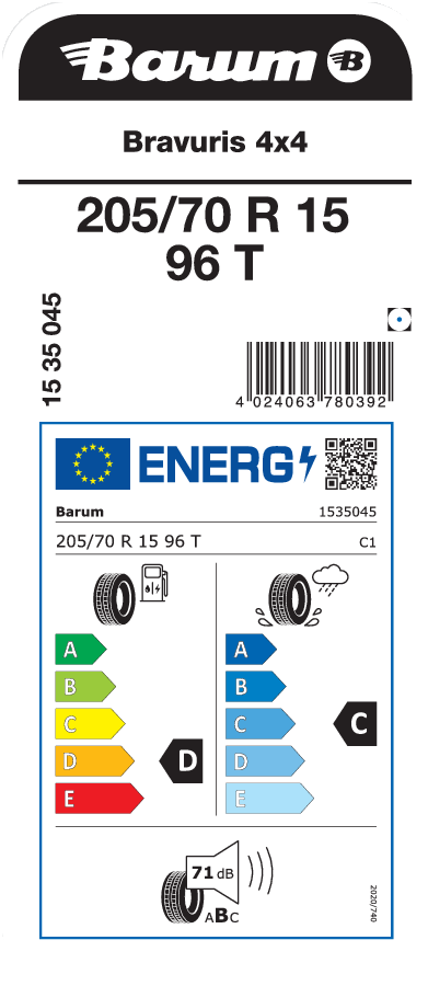 Barum Bravuris 4x4 205 / 70 R 15 96 T