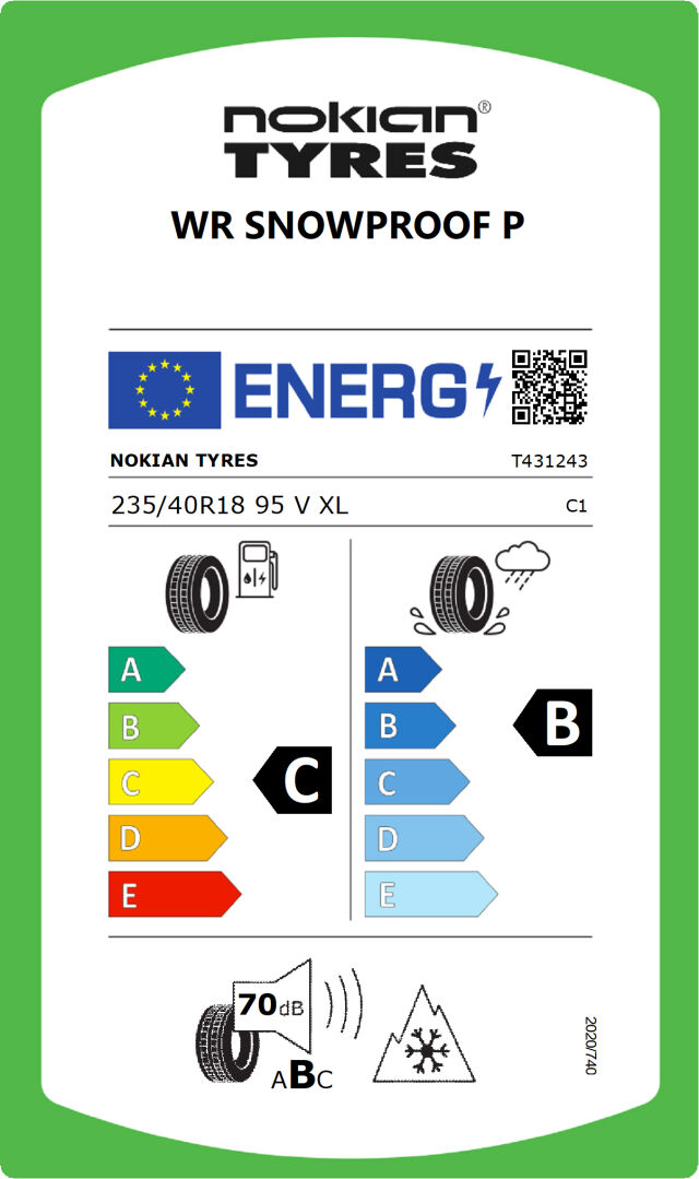 Nokian WR Snowproof P 235 / 40 R 18 95 V